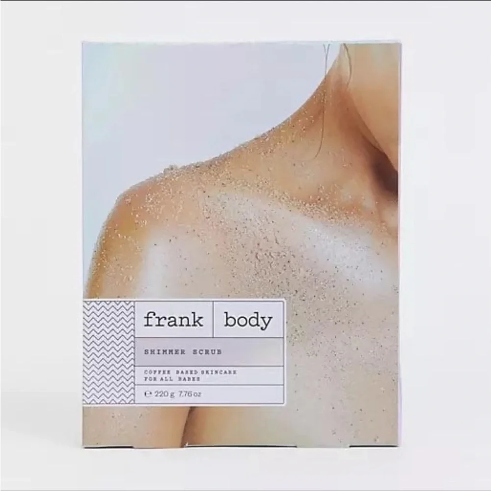 Frank Shimmer Body Scrub Makeup Bag Full size 220 g